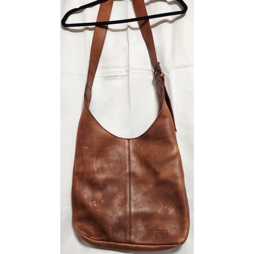 DULUTH TRADING Co Lifetime‎ Leather Large Brown Crossbody Bag Tote Purse EUC